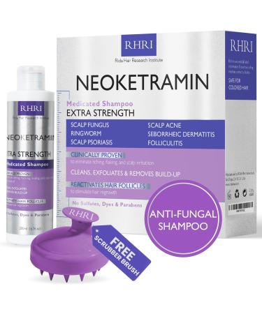 Anti Fungal Shampoo for Men & Women | Anti Dandruff Medicated Folliculitis Shampoo for Dry Scalp Psoriasis Ringworm | for Itchy Flaky & Irritated Scalp | No Paraben & Sulphate | w/Dandruff Brush