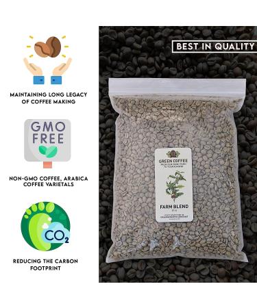Unleashed Coffee | Unroasted Farm Blend | Arabica Whole Bean Coffee | Direct Trade Green Coffee Beans for Roasting | Small Lot  Farm Fresh Gourmet Coffee (Farm Blend  2 LB) 2 Pound (Pack of 1) Farm Blend - Buy Online on GoSupps.com