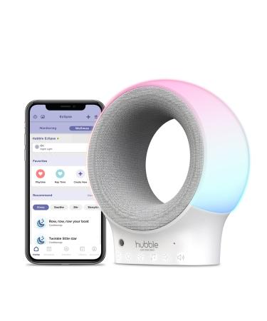 Hubble Eclipse Smart Baby Audio Monitor & Soother with 7-Colour Night Light Speaker with Calming Music & Sleep Tracks Room Temperature Sensor Sleep Trainer with Wi-Fi Connectivity
