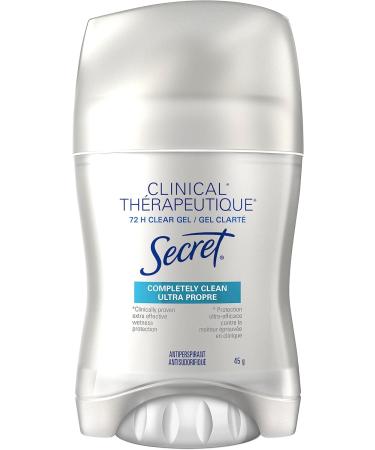 Secret Clinical Strength Clear Gel Antiperspirant and Deodorant Completely Clean 45 g Clear Gel Completely Clean - Buy Online on GoSupps.com