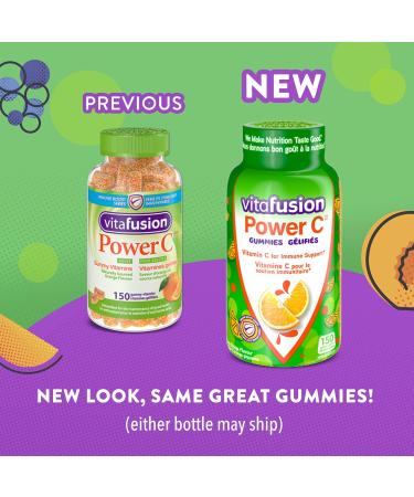 Vitafusion Power C Adult Vitamin Gummies Antioxidants1 Immune function2 150 Count (1.5-month supply) Packaging may vary. - Buy Online on GoSupps.com