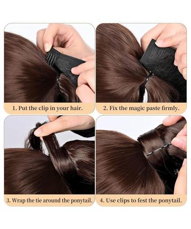 22-Inch Platinum Blonde Long Straight Ponytail Extension - Magic Paste Wrap Around 110g Synthetic Hair - Buy Online on GoSupps.com