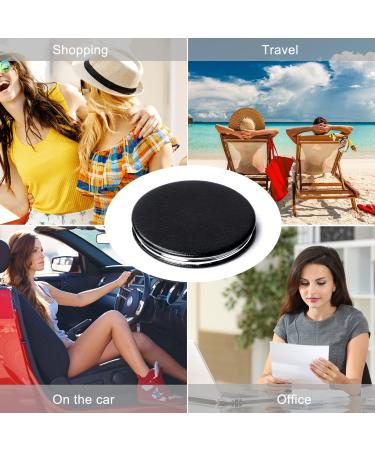 WantGor Compact Mirror 2 Pack - Travel Makeup Mirrors for Men and Women, Portable Double-Sided Pocket Mirror in Black Round Design - Buy Online on GoSupps.com