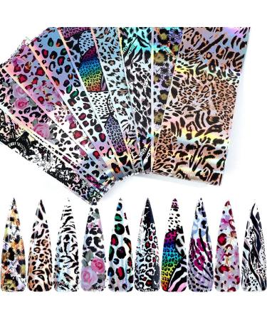 Leopard Nail Stickers: Starry Sky Animal Print Foils for Fingernails & Toenails - 20 Sheets - Buy Online on GoSupps.com