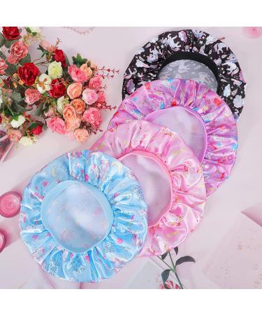 Kids Satin Bonnet Set - 4PCS Child Sleeping Caps for Girls, Toddlers, and Teens - Breathable Silk Night Hats for Natural Hair - Unicorn Design - Buy Online on GoSupps.com