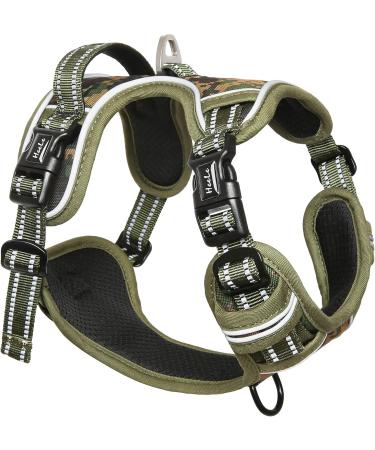 Shop Heele Adjustable Reflective Dog Harness for Large Dogs - Anti-Pull Padded Handle Camouflage Green - XL (53-97cm) - Buy Online on GoSupps.com