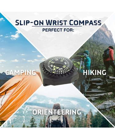 Sun Company Slip-On Wrist Compass - Easy-to-Read Compass for Watch Band or Paracord Survival Bracelet - Buy Online on GoSupps.com