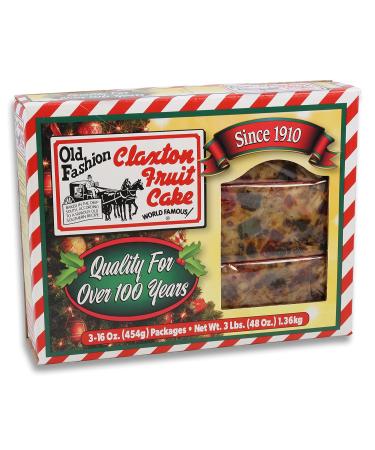 Claxton Fruit Cake - 3-1 Lb. - Holiday Pack - Regular Recipe