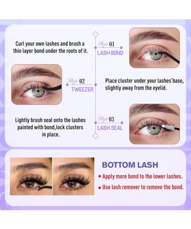 Buy TOOCHUNAG Fluffy Lash Clusters & Bottom Lashes - Wispy Individual Eyelash Extensions 10-18mm | DIY Curly Lash Extensions at Home - Buy Online on GoSupps.com