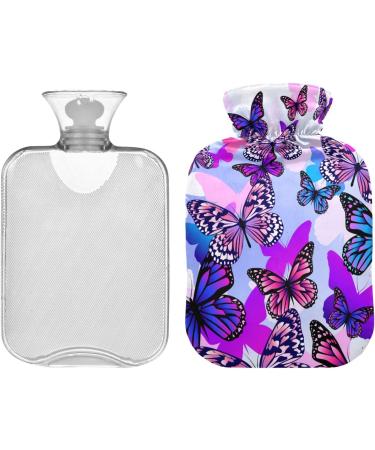 Durable 1L Heat Bottle for Pain Relief - Purple Butterfly Design | Warm-Up Bag for Neck Shoulder and Cramp Relief - International Shipping - Buy Online on GoSupps.com