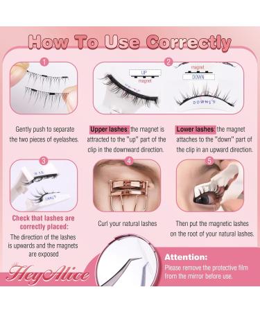 HeyAlice Magnetic Eyelashes Kit - Reusable No Glue Needed Natural Look Wispy Lashes with Applicator (2 Pairs) - International Shipping Available - Buy Online on GoSupps.com