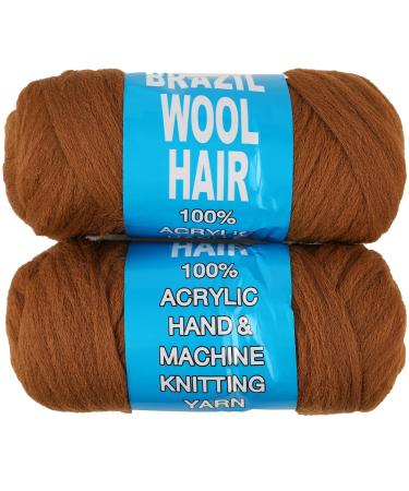 Samtress 2 Roll Brazilian Wool Hair for Braids Acrylic Hand Knitting Yarn for African Crochet Braid/Jumbo Braiding/Senegalese Twist/Faux Locs Twist Wraps Synthetic Fiber Hair Extensions(#13)