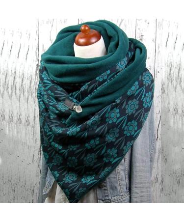 Elegant Hanxiulin Women s Warm Triangular Scarf - Floral Print Long Scarf in Green for Stylish Comfort | International Shipping Available - Buy Online on GoSupps.com