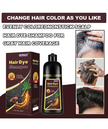 Dark Wine Red Hair Dye Shampoo for Gray Hair | 3 in 1 Herbal Color | 100% Coverage for Men & Women | 500ml Instant Color - Buy Online on GoSupps.com