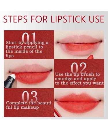 Velvet Matte 2-in-1 Lipstick Stick with Brush | Long Lasting & Waterproof Lip Crayon - Korean Lip Makeup Pen | Gift for Women - Shade 01 - Buy Online on GoSupps.com