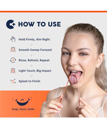 Buy Tongue Scraper with Travel Case - 100% Pure Copper Tongue Cleaner for Fresh Breath & Daily Oral Hygiene - Single Pack for Adults - Buy Online on GoSupps.com