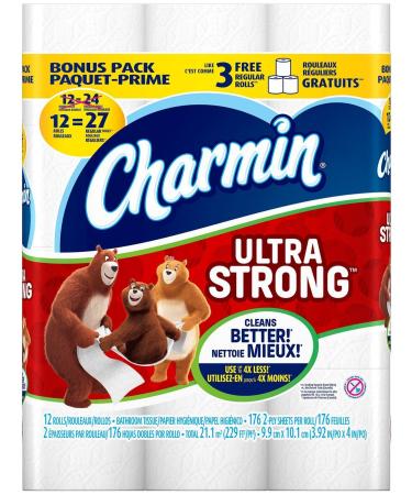 Charmin Ultra Strong Toilet Paper Double Roll Bonus Pack 12 Count