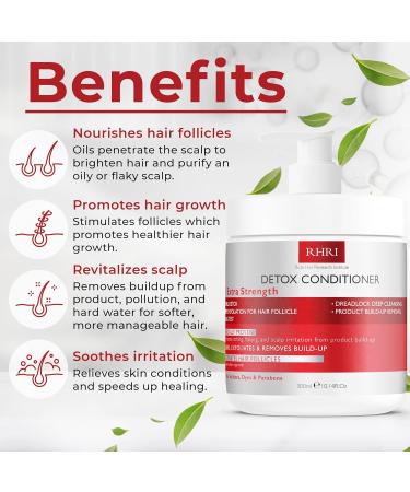 11 Fl. Oz Extra Strength Detox Conditioner - Clinically Proven Sulfate-Free & Paraben-Free Hair & Scalp Cleanser - Metal Detox & Follicle Stimulator for Buildup Removal - Buy Online on GoSupps.com