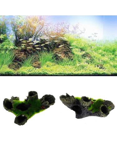 Buy Aquarium Rock Cave Decoration with Green Grass | Larnel Hide & Harz Accessories for Stunning Aquariums - Buy Online on GoSupps.com