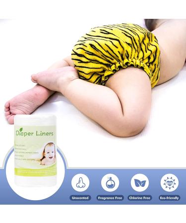 Leekalos Biodegradable Bamboo Diaper Liner - Super Soft Disposable Unscented Liners (100 Sheets) - Buy Online on GoSupps.com