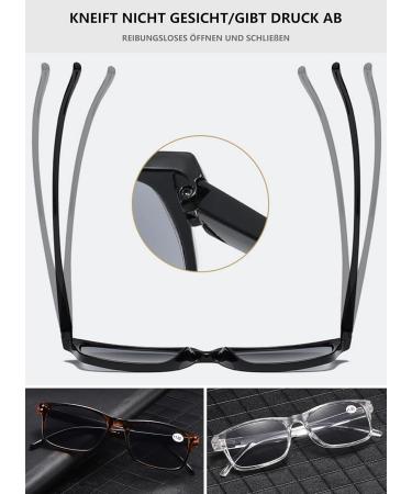 Lanomi Vintage Sunglasses & Reading Glasses - UV400 Gray Lens Tortoise Design 3.0 Diopter - Stylish Outdoor Reader with Spring Hinges - Buy Online on GoSupps.com