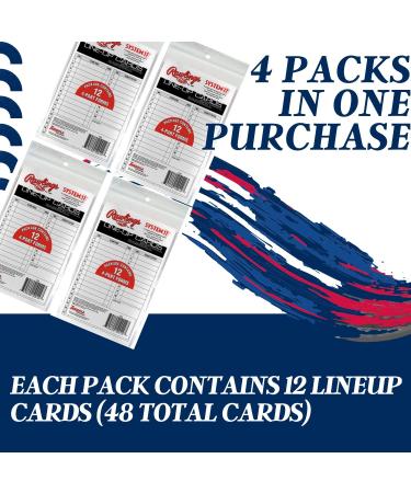 System-17 Baseball Softball Lineup Cards (4-Pack, 48 Cards) with Carbonless Copies and Covey's Pencil - Ideal Set for Coaches and Umpires - Buy Online on GoSupps.com