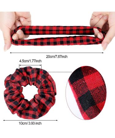 24 Pieces Christmas Buffalo Plaid Hair Scrunchies - Black Red Xmas Hair Bands for Girls & Women - Buy Online on GoSupps.com