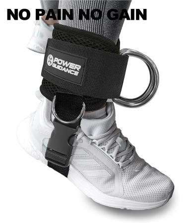 POWER GUIDANCE Ankle Strap for Cable Machine Professional Kickback Ankle Strap for Glute Workouts  Leg Extensions - Adjustable Strap with D-Rings Black - Pair - Buy Online on GoSupps.com