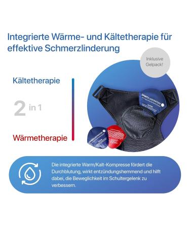 Sports Laboratory Shoulder Bandage - Adjustable Cold & Warm Compress for Shoulder Pain Relief Rotator Cuff Support - Unisex Medium (63-89cm) - Buy Online on GoSupps.com