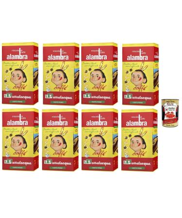 Passalacqua caff Alambra macinato Caff Macinato caffe' italiano Caff Macinato Italian Caf moulu convient pour cafeti re Moka Lot de 8x 250g + Italian Gourmet polpa 400g