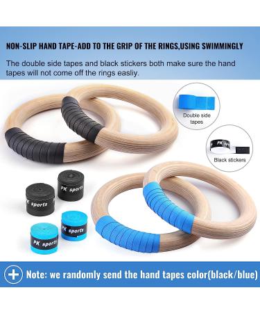 YOELVN Wood Gymnastic Rings with Adjustable Suspension Straps - 15ft Olympic Rings for Pull Up Bar Workout - Heavy Duty 1543/992lbs - Indoor Gym Hanging Rings - Buy Online on GoSupps.com