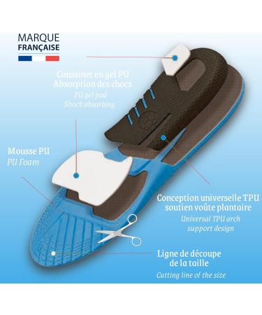 Orthopedic Gel Insoles for Flat Feet - EU Sizes 41-44 | Pain Relief for Heel Spur & Plantar Fasciitis | Unisex Comfort & Support - Buy Online on GoSupps.com