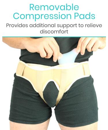 Vive Hernia Belt - Adjustable Support Truss for Single/Double Inguinal & Sports Hernias - Two Removable Pads - Recovery Aid (Small) - International Shipping - Buy Online on GoSupps.com