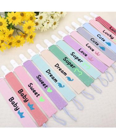 Personalized Pacifier Clips for Boys & Girls - Custom 2-Pack Cotton Fabric Baby Gifts - Gr n+Khaki - Buy Online on GoSupps.com