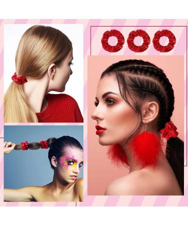 XunYee 50 Pcs Red Shiny Metallic Hair Scrunchies - Accessories for Girls & Women - Buy Online on GoSupps.com