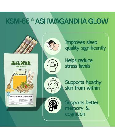Niclofar KSM-66 Ashwagandha Honey Sticks potent bioavailable form of Ashwagandha with organic honey 30 Sticks Stress Relief and Energy Balance - Buy Online on GoSupps.com