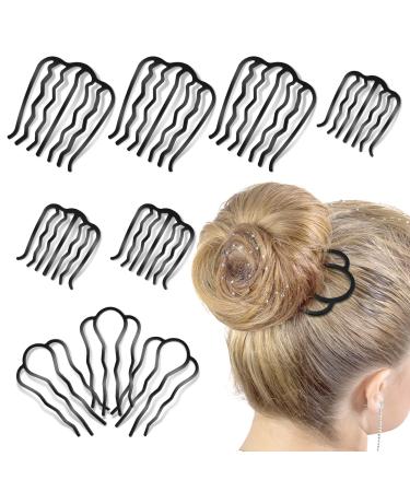9 Pcs Hair Side Combs Hair Fork Clip Vintage U Shape Teeth Metal Hair Side Combs Includes Small and Large Updo Hair Comb French Hair Pin Hairstyle Hair Accessories for Women Girls (Classic Style)