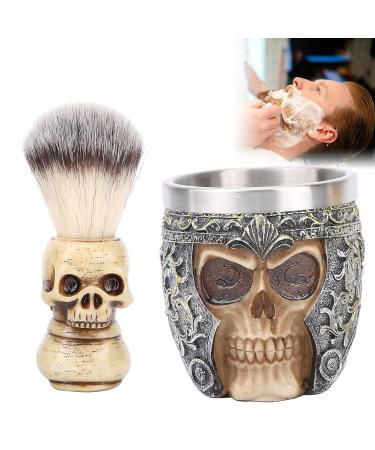 Premium Beard Razor Set | Stainless Steel Bowl Brush & Skull Design | Perfect Grooming Kit for Men - Buy Online on GoSupps.com