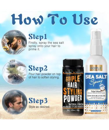 Hair Styling Powder for Men & Women - 1.05oz Volumizing & Texturizing Sea Salt Spray - Flexible Hold Natural Look Hair Powder - Buy Online on GoSupps.com