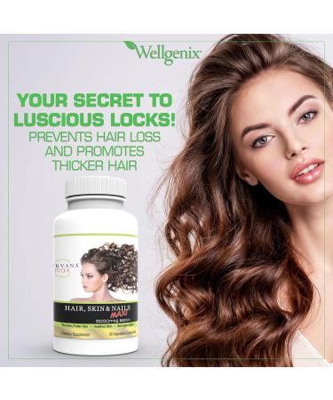 Wellgenix Purvana Max Hair Skin & Nails Vitamin Capsules Double Strength Biotin 5000MCG Fo-Ti Root VIT A & B Folic Acid (2 Pack) - Buy Online on GoSupps.com