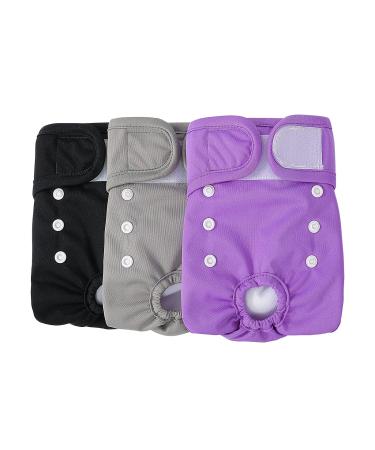 Demigreat heat pants for bitches 3 pieces m high -suction and women's bandages dog diapers for bitches size adjustable - purple purple m