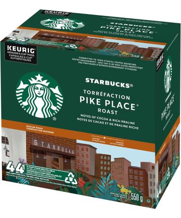 Starbucks French Roast Dark Roast Ground Coffee K-Cup Pods 44 ct Box & Pike Place Medium Roast Coffee Single Serve Keurig K-Cup Pods 44 Capsules - Buy Online on GoSupps.com
