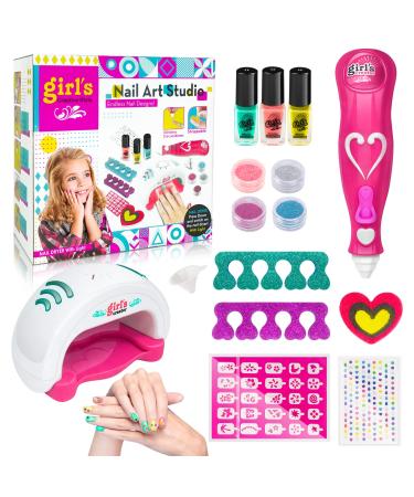 Kids Nail Polish Sets for Girls Gifts for Girls Nail Varnish Sets Kids Makeup Sets for Girls Nail Art Kit kids Makeup Sets Girls Toys Age 7 8 9 10 11 12 for Birthday Present Christmas Party
