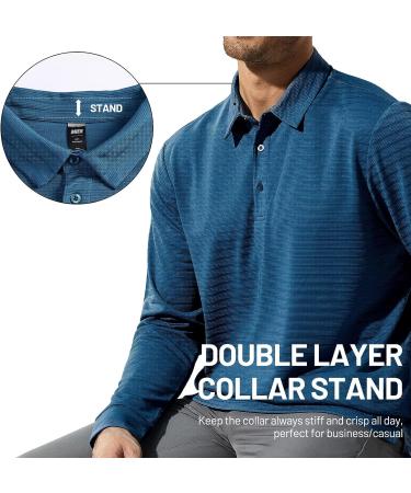 MIER Men's Quick Dry Polo Shirt - Ocean Blue, Large | Soft Breathable Golf Shirt - Buy Online on GoSupps.com