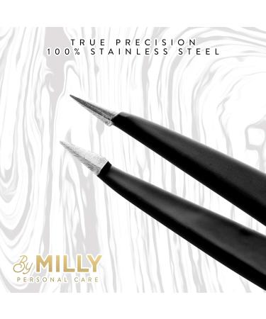 MILLY Pointed Tweezers - German Steel Precision Tweezers for Hair & Glass Removal - Buy Online on GoSupps.com