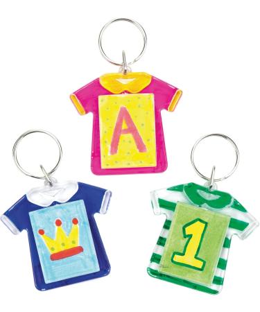 Baker Ross ET1242 Jersey Keyrings - DIY Craft Projects Pack of 6 | White 5 cm | International Shipping Available - Buy Online on GoSupps.com