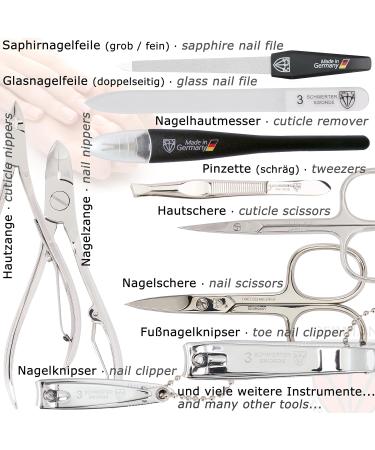 Buy Three Swords 16 pcs Manicure Pedicure Set 'Cinisello' - High-Quality Pink Synthetic Leather Nail Care Kit for Hand & Foot - Buy Online on GoSupps.com