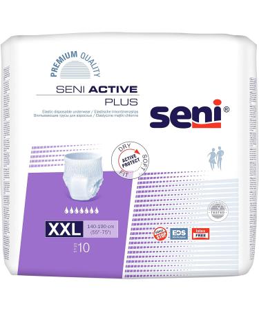 Seni Active Plus 2XL - XX-Large (140-190 cm) | 10 Absorbent Adult Diapers for Maximum Comfort | International Shipping Available - Buy Online on GoSupps.com