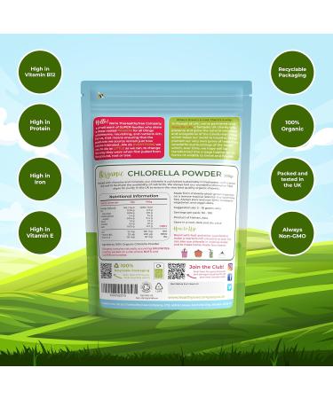 Organic Chlorella Powder by TheHealthyTree Company - High B12 Protein & Iron - UK Certified Vegan Vulgaris (500g) - Buy Online on GoSupps.com