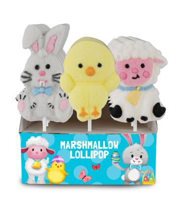 BIP Candy & Toy Easter Themed Mallowpop Vegan Kids Colourful Sweets Easter Candies Playful Designs Bunny Baby Chicken & Sheep Designs For Kids Gluten-Free Dairy-Free Nut-Free 18 x 35g